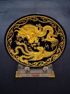 Chiny Talerz Patera kobaltowa złocona Smok i feniks Porcelana 15 cm