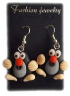 KOLCZYKI Z MODELINY KRECIK Z BAJKI BIGLE WISZĄCE