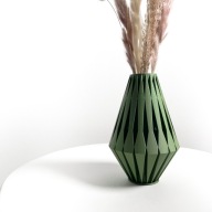Wazon Geometryczny Krystał Zielony Matowy 17cm