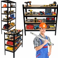 REGAŁ MAGAZYNOWY METALOWY 5 PÓŁEK GARAŻ PIWNICA SOLIDNY 180x90x40CM