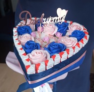 Bukiet w kształcie serca dla nauczyciela, rodziców