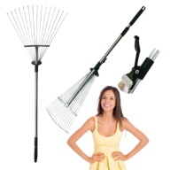 GRABIE DO LIŚCI TRAWY TRAWNIKA OGRODOWE METALOWE WACHLARZOWE REGULOWANE