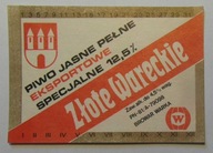 ETYKIETA PIWO JASNE PEŁNE EKSPORTOWE SPECJALNE ZŁOTE WARECKIE BROWAR WARKA