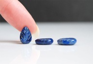 Naturalny LAPIS LAZULI Liść rzeźbiony Listek
