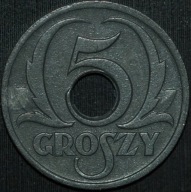 5 groszy 1939 GG - ładny egzemplarz