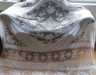 DOM W LIKWIDACJI MUŚLINOWO/KOŁKOWA FIRANA/KAPA PRZEPIĘKNY WZÓR RÓŻE