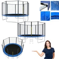 TRAMPOLINA Z SIATKĄ ZEWNĘTRZNĄ OGRODOWA BEZPIECZNA DLA DZIECI DOROSŁYCH XXL