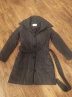 KLASYCZNY PŁASZCZ CIEPŁY PASEK PÓŁDŁUGI S