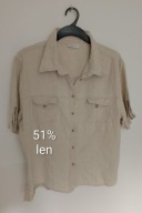 Koszula damska 48/50 lniana len beż