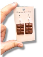 Kolczyki z MODELINY Tabliczka Mlecznej Czekolady