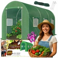 TUNEL FOLIOWY OGRODOWY SZKLARNIA MOCNY STELAŻ UV 5 FOLIAK 6 m2 + GRATIS