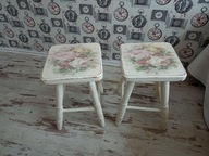 TABORETY,STOŁKI, STOLICZKI, RÓŻE, KOMPLET 2 sztuki