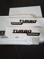 EMBLEMATY LOGO KOMPLET MERCEDES TURBO AMG CZARNY POŁYSK
