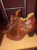 Botki Kaleidoscope 39 na słupku skóra naturalna jak nowe