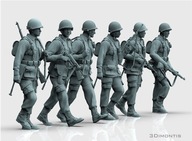 Żywica figurki amerykański patrol WWII 1/16