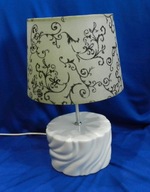 PIĘKNA LAMPA PORCELANOWA z abażurem sygnowana DESIREE DENMARK art nouveau