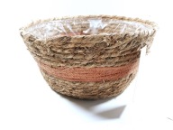 Osłonka na donice, Kosz uniwersalny trawa morska pomarańczowy, szary