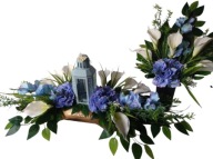 Komplet Cmentarz Latarenka Kalie biel błękit