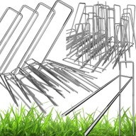 100x Szpilki metalowe kotwy do agrowłókniny 15 cm stalowe U-zestaw 100 szt.