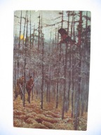 JÓZEF CHEŁMOŃSKI POLOWANIE NA GŁUSZCA przedwojenna POCZTÓWKA