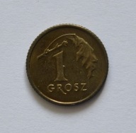 1 grosz 2005 rok SKRĘTKA około 60 stopni