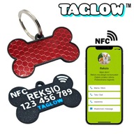 TAGLOW odblaskowa ADRESÓWKA dla psa z NFC cicha IDENTYFIKATOR czerwony