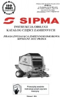SIPMA PZ 1832 Prima - instrukcja obsługi, katalog części prasy (2014-16)