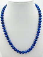 Naszyjnik Lapis Lazuli Kamień Naturalny 8mm Srebro 925 46cm