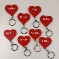 Brelok serce - grupa krwi