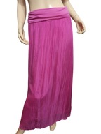 włoska długa SPÓDNICA jedwabna z podszewką 36/38