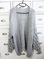 Made In Italy niepowtarzalny pleciony kardigan sweter j.nowy wełna 44/46