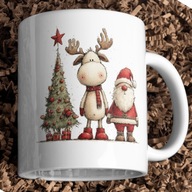 Kubek świąteczny Mikołaj i renifer