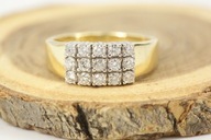 PIERSCIONEK-SYGNET Z BRYLANTAMI 0,45ct SI1/H NIESPOTYKANY Rozmiar 54