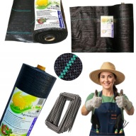 AGROWŁÓKNINA CZARNA NA CHWASTY AGROTKANINA ANTYCHWASTOWA 1,6X50M 90G +KOTWY