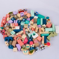 KLOCKI DREWNIANE ZESTAW MIASTO DROGA MATA PUZZLE 115 ELEMENTÓW PREZENT