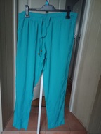 spodnie materiałowe chinos janina 46 proste na gumie ze średnim stan