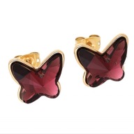 62717 Kolczyki 18K pozłacane 12/14 MM FUCHSIA CRYSTAL Swarovski