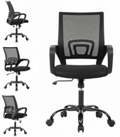 FOTEL BIUROWY OBROTOWY ERGONOMICZNY KOMFORT GIOSEDIO NFX004 CZARNY TKANINA