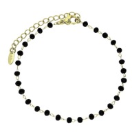 83974 BRANSOLETKA 14K POZŁACANA 17,5+3 CM 3 MM kryształowe koraliki