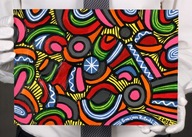 Obraz 'Fantazje szalone' Gracjan Roztocki, akryl, papier brystol A4, 2023r.