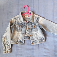 Super kurtka jeansowa HM 122 bawełna trashed markowa (J06)