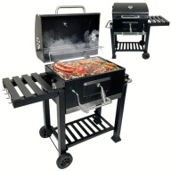 Grill Węglowy XXL Podwójny Ruszt Pokrywa Termometr BBQ 1011