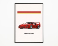 PLAKAT FERRARI F40 SUPERCAR KLASYK MOTORYZACJI WŁOSKA IKONA PLAKAT A3 DRUK