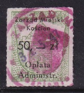 Kościan Zarząd Gminy, opłata administracyjna, 50 zł 1947/DE/
