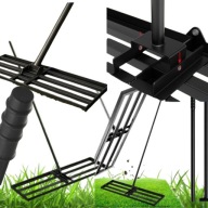 RĘCZNY NIWELATOR TERENU TRAWNIKA RÓWNIARKA Z TRZONKIEM STALOWY 90x30 cm
