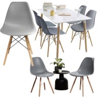 KRZESŁO SKANDYNAWSKIE SZARE BUKOWE DO KUCHNI JADALNI SALONU EVA