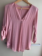 36 S satynowa bluzka rękaw 3/4 Stradivarius pudrowa różowa