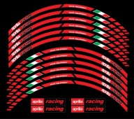 NAKLEJKI PASKI NA FELGI RANT APRILIA RACING 3-KOLORY + GRATIS !!!
