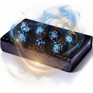 KOŚCI DO GRY RPG D&D ZESTAW OSTRE KRAWĘDZIE ŻYWICA PUDEŁKO 7DIE DICE RPG