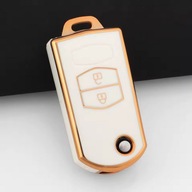 Biało-złote etui na kluczyk MAZDA 2 3 5 6 CX7 CX9 RX8 MX5 MPV 2 przyciski